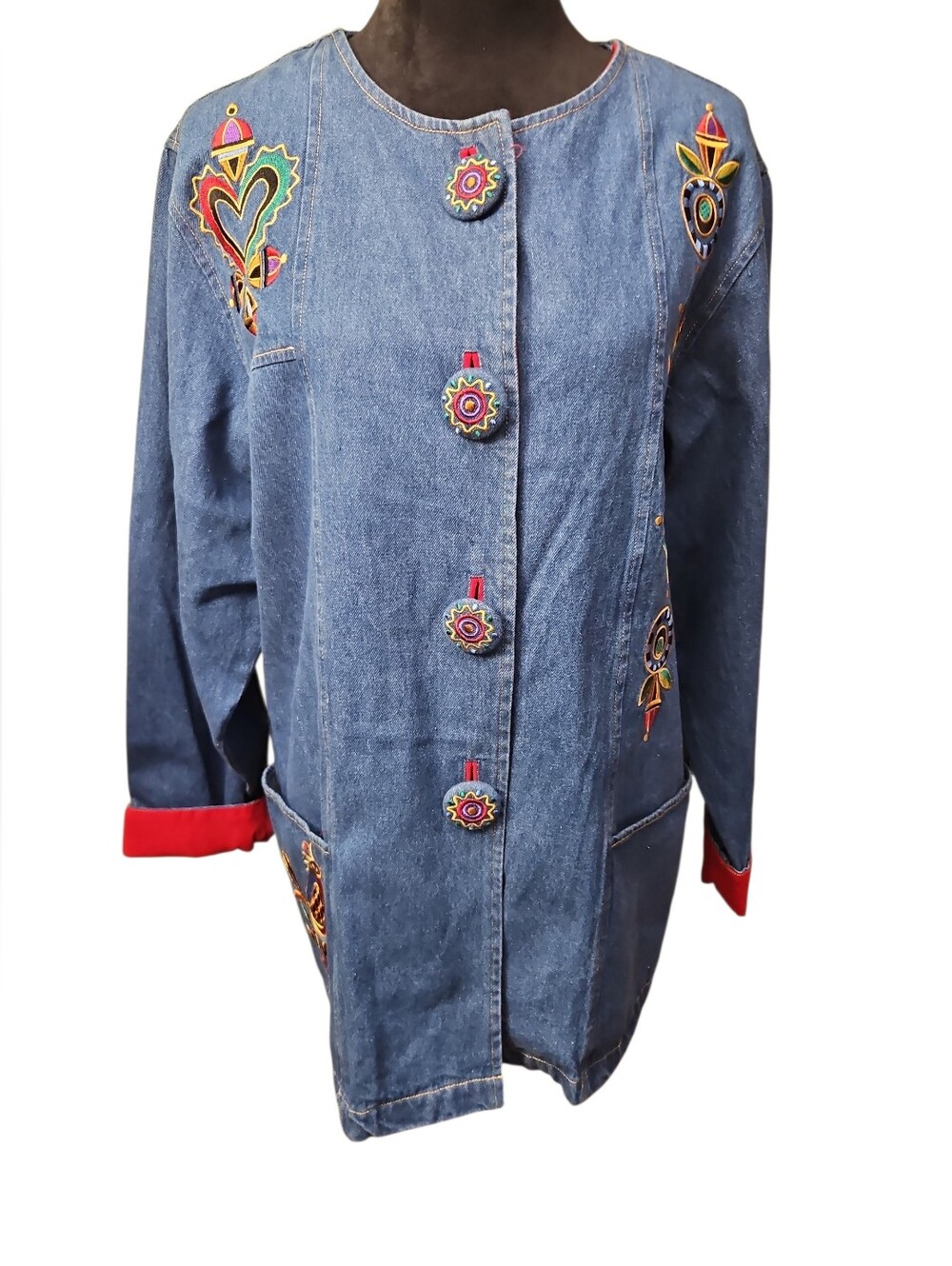 Bob Mackie Embroidered Denim Jacket
